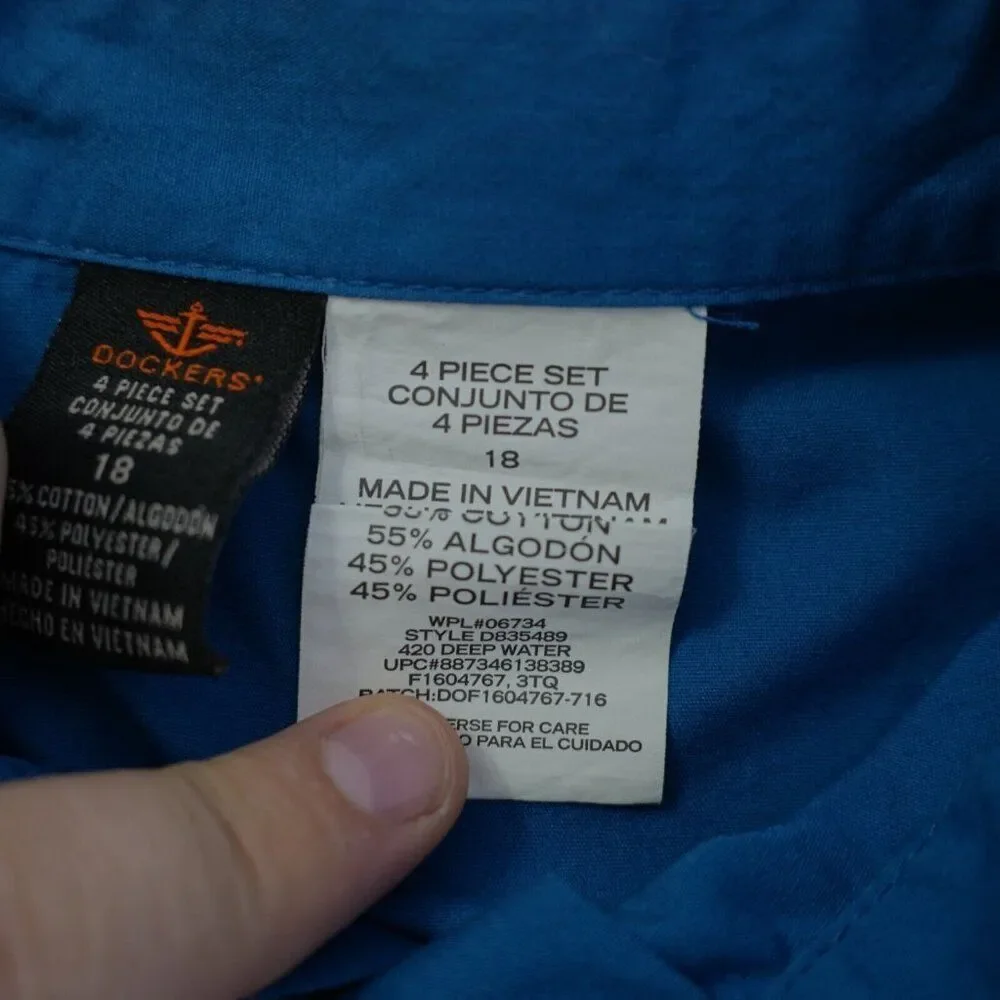 Dockers Teal Collared Dress Shirt‎ Boys Size 18